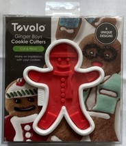 Tovolo Gingerbread Man Cookie Cutter &amp; 6 Design Stamps Set Ginger Boys - £13.42 GBP