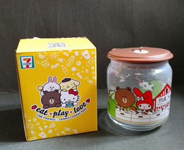 HK 7-11 LINE Friends x Sanrio Brown Bear My Melody Joy Joy Jar Glass Container - $18.50