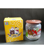 HK 7-11 LINE Friends x Sanrio Brown Bear My Melody Joy Joy Jar Glass Con... - £14.55 GBP