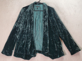Eileen Fisher Cardigan Women Size XS Green Velvet Rayon Long Sleeve Open Front - £108.67 GBP