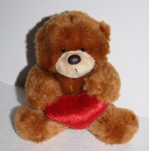 Aurora People Pals Valentines Teddy Bear 5&quot; Red Heart Plush Stuffed Anim... - $11.65