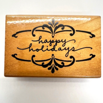 Stampendous Happy Holidays Brackets Craft Rubber Stamp Christmas M191 - $11.99