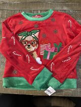 33 Degrees Christmas Girls Yorki Velour Crew Shirt S - $18.69