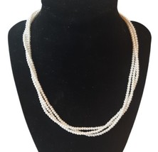 3 Strand Mini Faux Pearl Choker Necklace 17 Inch - £14.93 GBP
