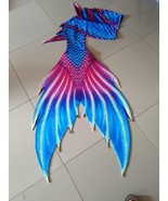 Blue Rainbow Adult Kids Mermaid Tails for Swimming with Monofin Best Gif... - $145.42 CAD