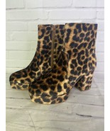 Urban Outfitters UO Olivia Leopard Print Platform Side Zip Boots Womens ... - £35.87 GBP