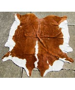 Large Pottery Barn Natural Real Argentinian Cow Hide Rug 90&quot; x 80&quot; - $378.55 CAD