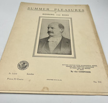 Music Sheet Vintage and Antique Summer Pleasures #512 1913 Henry von Koss - £3.89 GBP