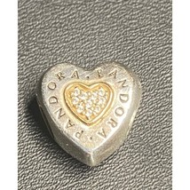 PANDORA 925 STERLING SILVER AND 14K GOLD  HEART  CHARM SKY - $32.18