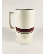 Buffalo China Mid-Century Modern Maroon Striped Pedestal Coffee Mugs    - $9.75