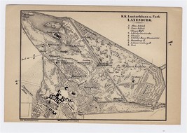 1903 Original Antique Map Of Laxenburg / Schloss Castle / Austria - $23.29