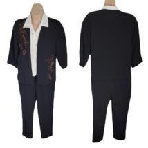 Allison Daley Classy Button Up Top &amp; Pants 2 Piece Outfit Set ~ 12P/14P ... - $35.09