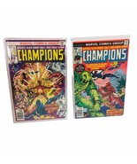 1970s THE CHAMPIONS #8, &amp; #9  BRONZE MARVEL COMIC LOT  BYRNE 30 Cents Cover - $393.98 MXN