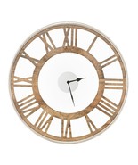 Natural Wood 16-inch Classic Farmhouse Roman Numerals Wall Clock - $2,585.21 MXN