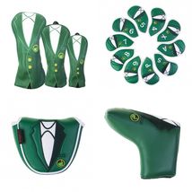 Golf Driver Fairway Wood Hybrid Iron Putter Head Cover Green Jacket Master - $307.56 MXN+
