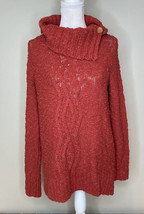 Moth Anthropologie Women’s Button turtleneck Pullover sweater Size S Red B12 - £21.35 GBP