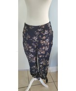 MAISON JULES Size M Navy Floral Pull-on Woven Tie Cuff Jogger Pants NWT - £14.07 GBP
