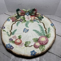 Fitz &amp; Floyd  Woodland Spring Canapé Decorative Plate Butterfly Bows Flowers - $29.69