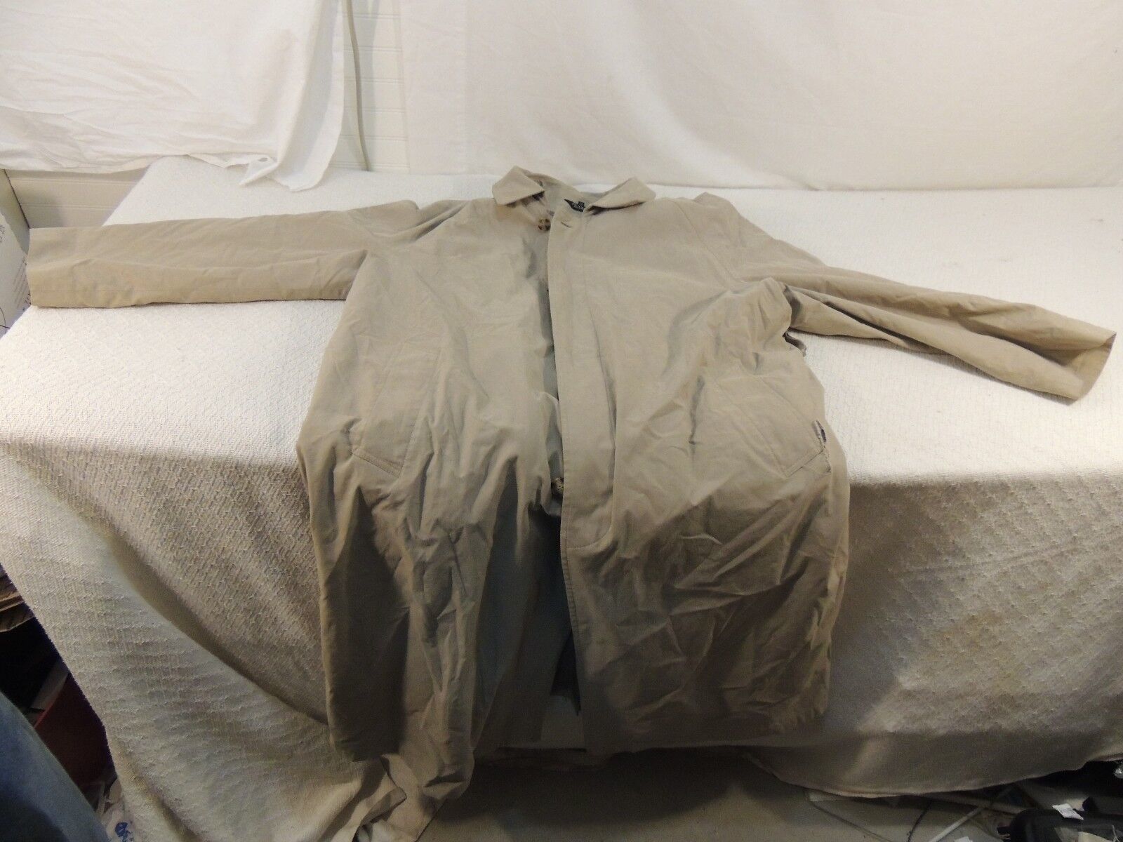 Jos. A. Bank Trench Coat Men&#39;s 42R 42 Regular Removable Liner Tan Blend ... - $13.63