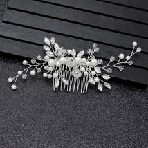 Bridal Crystal Pearl Tiara, Wedding Pearl Head Piece,  Bridal Hair Acces... - £11.08 GBP