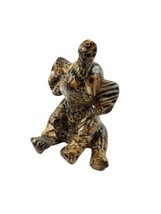 La Vie African Safari Animal Print Glazed Ceramic Sitting Elephant Figur... - $15.80