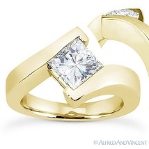 Forever One D-E-F Square Moissanite Solitaire Engagement Ring in 14k Yellow Gold - £944.91 GBP+