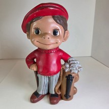 Vintage Monico Ceramics Golfer Boy Figurine Red Cap Golf Bag 1970s 9.75”... - $34.99