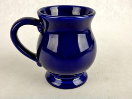 Cobalt Blue Footed Bulge Mug, 12 Oz, Coffee, Hot Chocolate, Ear Handle, ... - £9.97 GBP