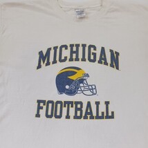 Vtg Gildan Ultra Cotton Michigan Football Men's XL White Cotton Graphic T-Shirt image 14