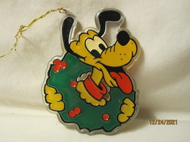 vintage Christmas: Disney / Monogram Prod. 4&quot; Pluto in Wreath ornament - £6.38 GBP