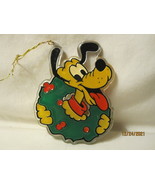 vintage Christmas: Disney / Monogram Prod. 4&quot; Pluto in Wreath ornament - £6.30 GBP