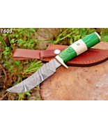 10 " Bowie Knife Damascus fixed Blade Skinner Tactical Hunting outdoor X... - $23.72