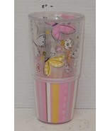 24 oz Tervis Tumbler Butterflies and Flowers Pink Yellow White Green No Lid - $20.41 CAD