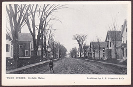Dixfield, Maine B&amp;W Pre-1906 Und/B Postcard - Weld St. Dirt Road Scene - £9.57 GBP