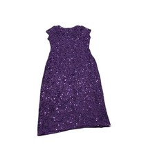 ELIZA J Women&#39;s Purple Sequin Velvet Cocktail Mini Dress Eggplant NWT Sl... - $56.07