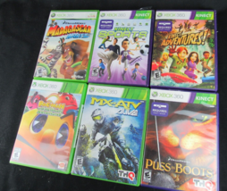 Lot Of 6 Microsoft Xbox 360 Video Games Adventures Sports Puss Mx Madagascar - £25.84 GBP