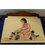 Vintage Wood Lap Desk Slant Top 13 x 10 x 5 Hand Painted Child Motif - $467.49 MXN