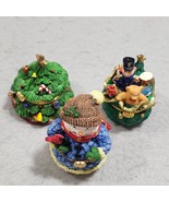 Christmas Jewelry Trinket Boxes Lot of 3; Santa&#39;s Bag Christmas Tree Sno... - $711.58 MXN