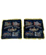 Set Of 2 Military Black Velvet Nurnberg-Furth Germany Throw Pillow VTG F... - $42.53