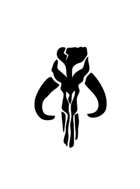 2x Mandalorian Skull Symbol Sign Star Wars Vinyl Decal Sticker Different sizes