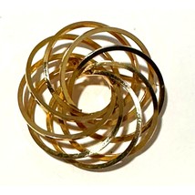 VTG Atomic Flower Spiral Eternity Entangled Circular Pendant Brooch Gold... - $29.51 CAD