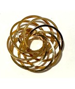 VTG Atomic Flower Spiral Eternity Entangled Circular Pendant Brooch Gold... - $29.51 CAD
