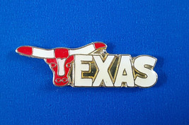 Texas Longhorn Lapel Pin Enamel VTG NOS Hat Tie Tac 1&quot;  - £3.08 GBP