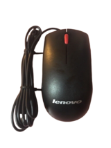 Wired Mouse Lenovo USB Laptop PC Silent Optical Computer Mouse Black M-U0025-O - £9.52 GBP
