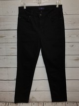 NYDJ Not Your Daughters Jeans Black Style #32610 Stretch Lift Tuck Straight Sz 6 - £15.81 GBP