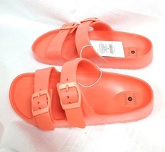 Women's Coral Red Size 6 Neida EVA 2 Band Footbed Slide Sandals Shade & Shore image 2