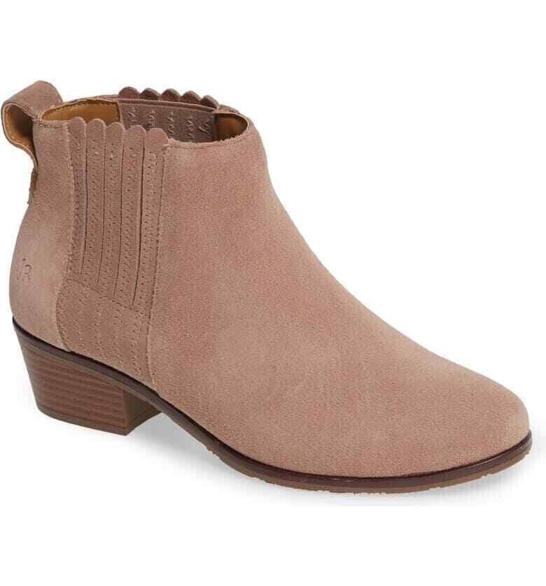 Jack Rogers Women&#39;s Liddy Stone Suede Scallop Chelsea Ankle Waterproof B... - $67.61