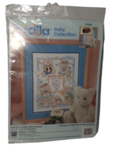 Bucilla Baby Collection Counted Cross Stitch Heavenly Bunnies Birth Record 41047 - $8.73