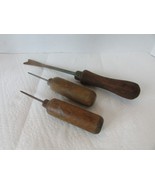 3 Wood Handle Tools Picks Awls Nail Puller Pry Tool unbranded - $184.24 MXN