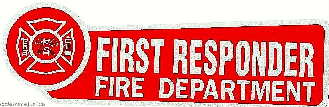 FIRST RESPONDER - Fire Department Highly Reflective Red Vinyl  DECAL - $2.00